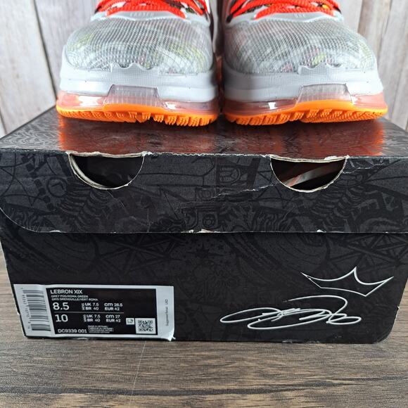 Nike Lebron XIX 19 Fast Food Grey Fog Roma Green Sneaker Men's Sz 8.5 Women's 10 - Picture 9 of 9